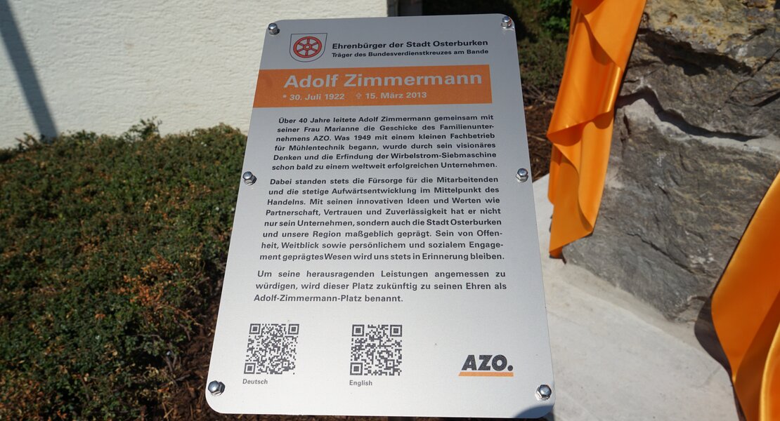 Infotafel zur Person Adolf Zimmermann